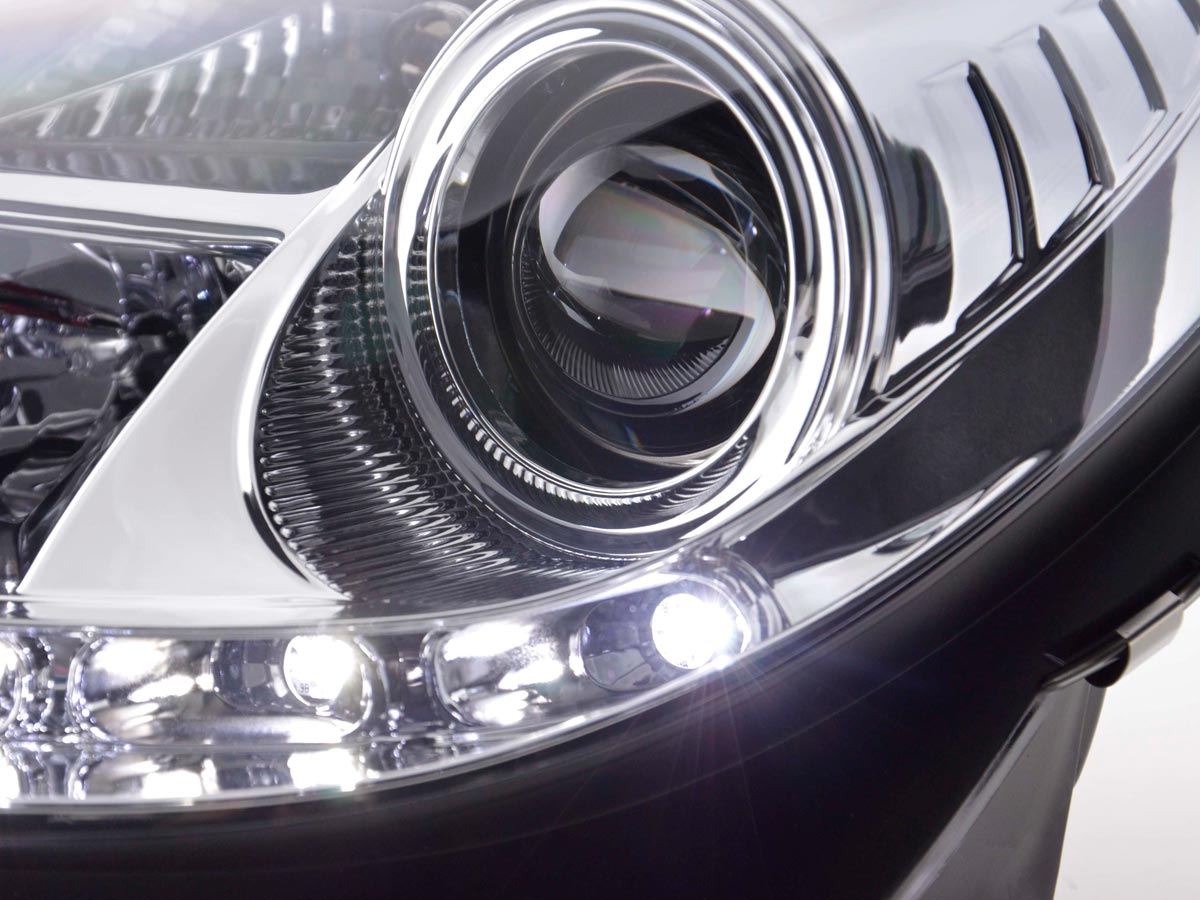 Scheinwerfer Set Daylight LED TFL-Optik Mercedes SLK 171 04-11 chrom Scheinwerfer Set Daylight LED TFL-Optik Mercedes SLK 171 04-11 chrom